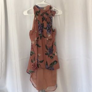 Floral high low blouse